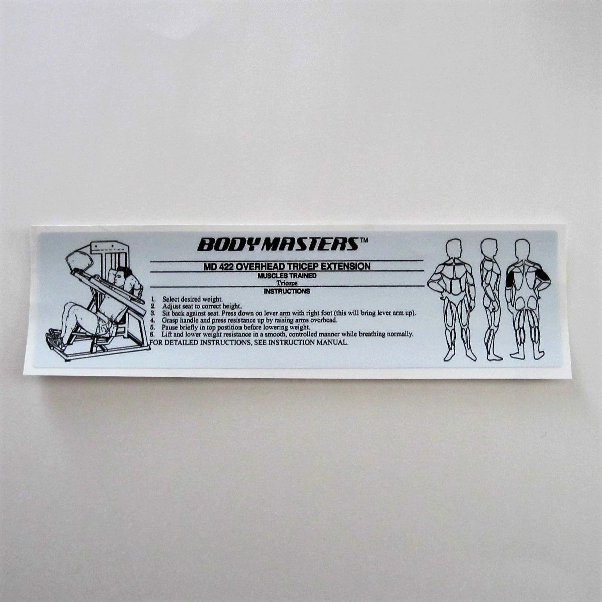 Sign Concepts MD 422 Overhead Tricep Extension Body Masters 1 Sign Concepts MD 422 Overhead Tricep Extension Body Masters