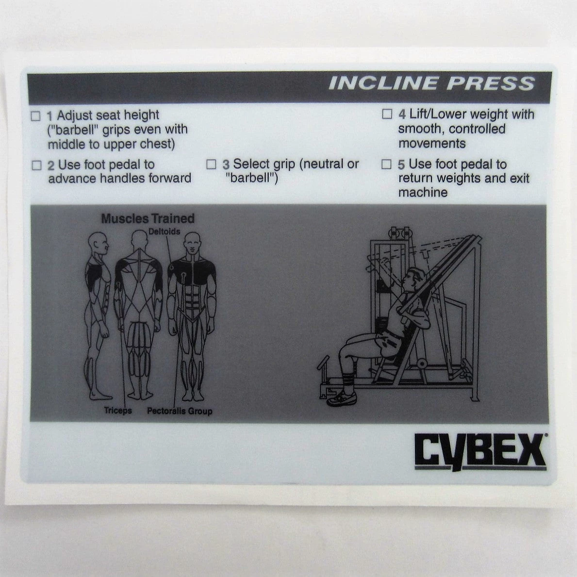 Sign Concepts Cybex Classic Incline Press 1 Sign Concepts Cybex Classic Incline Press