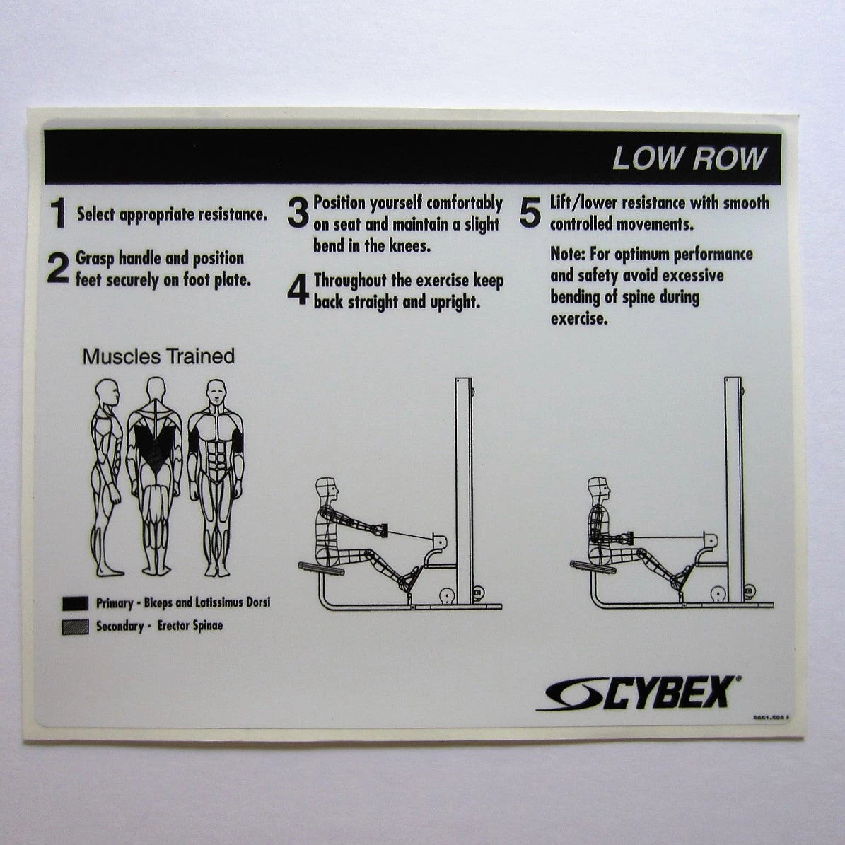Sign Concepts Cybex Low Row 1 Sign Concepts Cybex Low Row