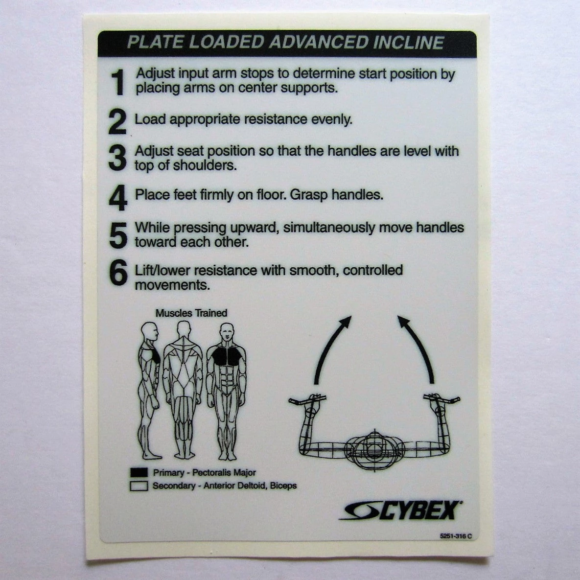 Sign Concepts Cybex Plate Loaded Advanced Incline Modular / Smith Press 1 Sign Concepts Cybex Plate Loaded Advanced Incline Modular / Smith Press