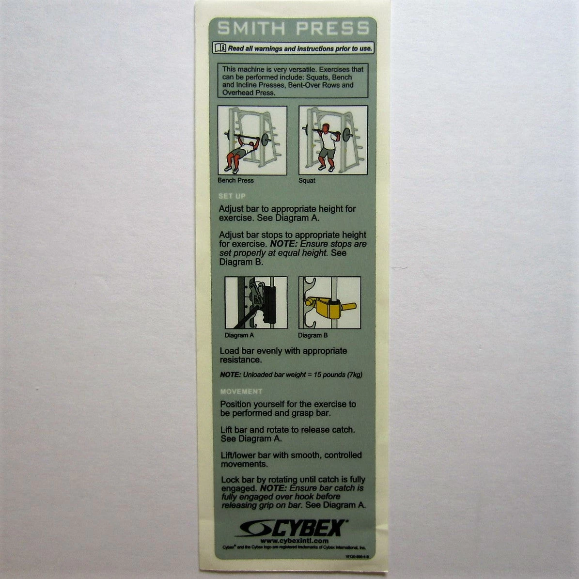 Sign Concepts Modular / Smith Press Cybex Smith Press 1 Sign Concepts Modular / Smith Press Cybex Smith Press