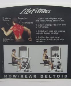 Sign Concepts Life Fitness Signature Row / Rear Deltoid Instruction Decal