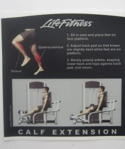 Sign Concepts Life Fitness Signature Calf Extension Instruction Decal