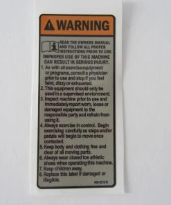 Sign Concepts Schwinn AC Spin Bike Warning Decal