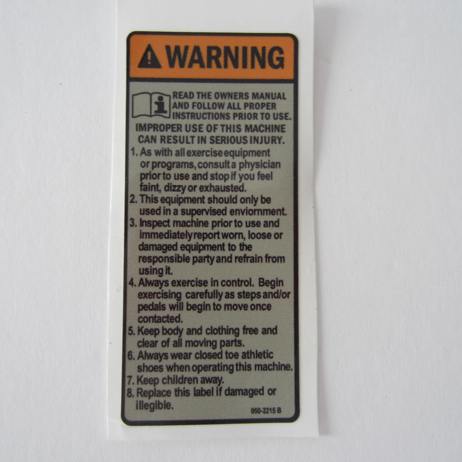 Sign Concepts Schwinn AC Spin Bike Warning Decal 1 Sign Concepts Schwinn AC Spin Bike Warning Decal