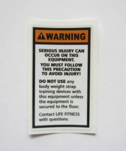 Sign Concepts Caution / Warning / Misc Decals Life Fitness DAP Warning Decal 2 3/4" X 1-3/4"