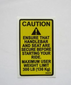 Sign Concepts Keiser Caution Decal 2" X 1 1/2"