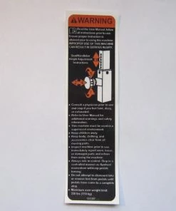 Sign Concepts Keiser Seat / Handle Bar Adjustment Warning Decal
