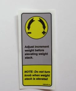 Sign Concepts Cybex Increment Weight Adjust Decal 5 1/4" X 2 1/4"