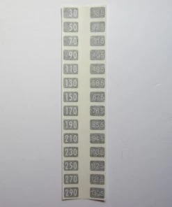 Sign Concepts Cybex Weight Stack Decals 30lb To 290lb Increments Of 20lb.