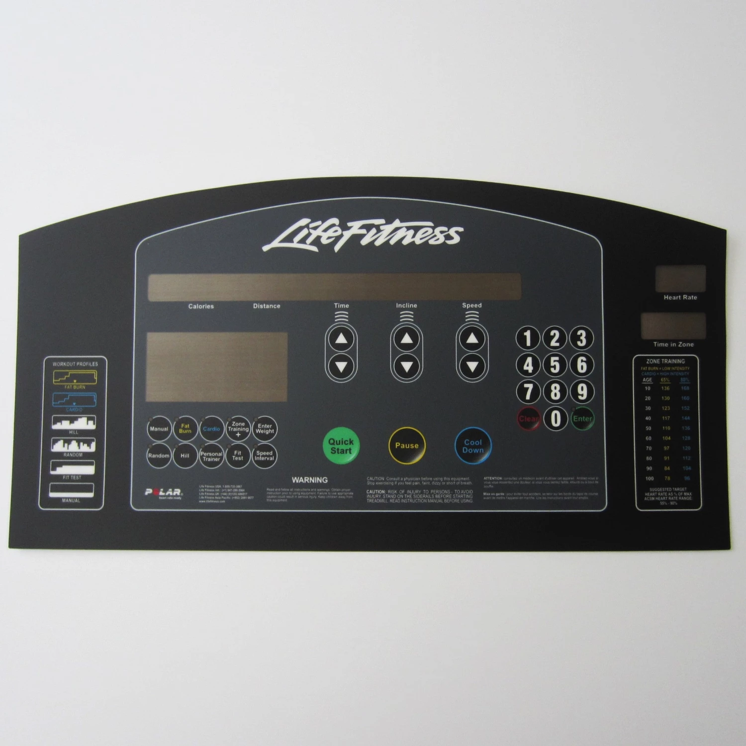 HST Life Fitness 97Ti Display Overlay, "New Style" 1 HST Life Fitness 97Ti Display Overlay, "New Style"