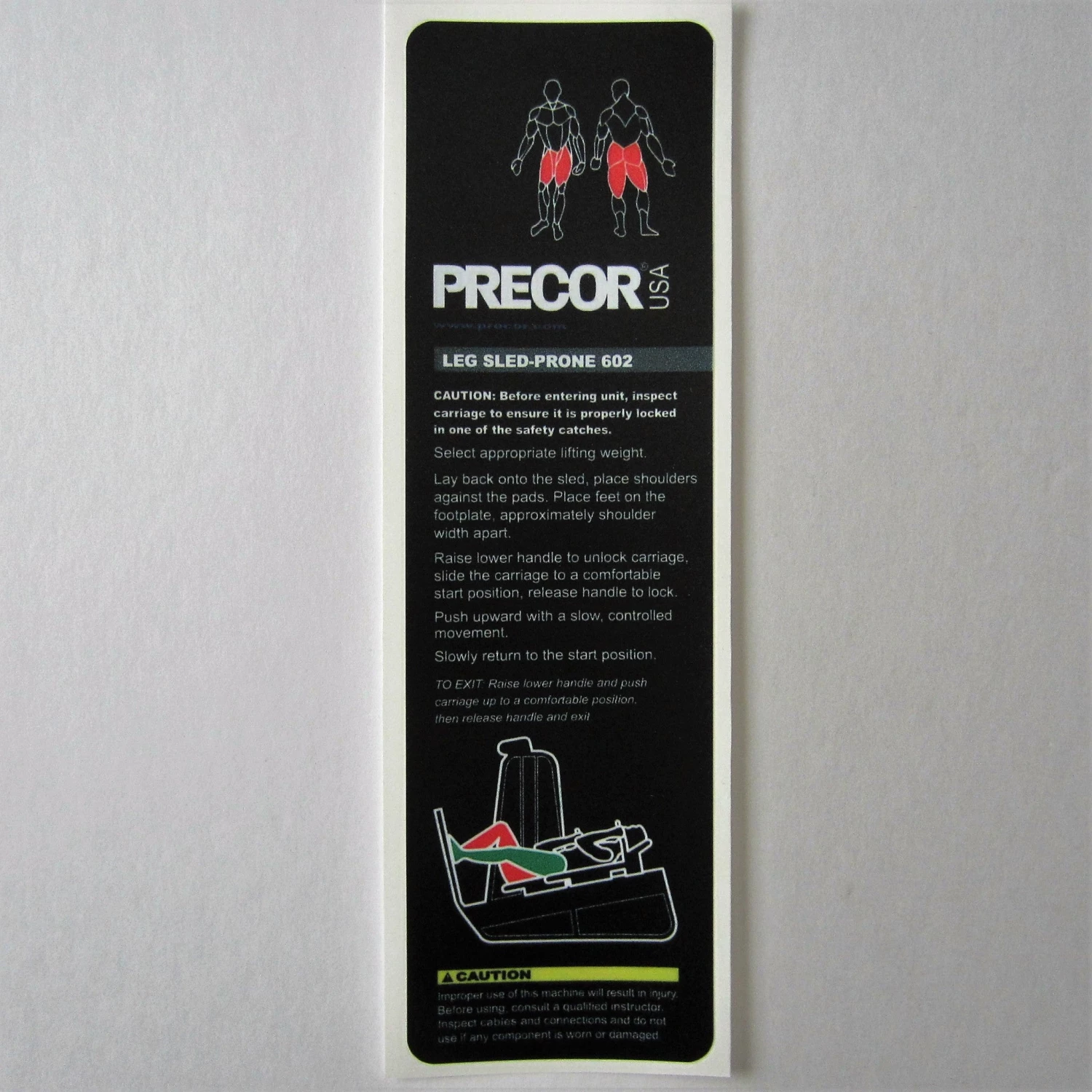 Sign Concepts Precor 602 Leg Sled-Prone 1 Sign Concepts Precor 602 Leg Sled-Prone