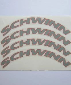 Sign Concepts Schwinn AC Fly Wheel Decal Set Grey / Red On Clear (4)