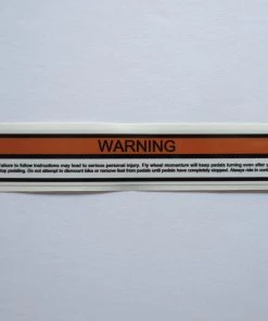 Sign Concepts Spin Bike Warning Decal Schwinn/Star Trac