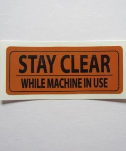 Sign Concepts "Stay Clear" Decal 3" X 1-1/4" Hammer Strength